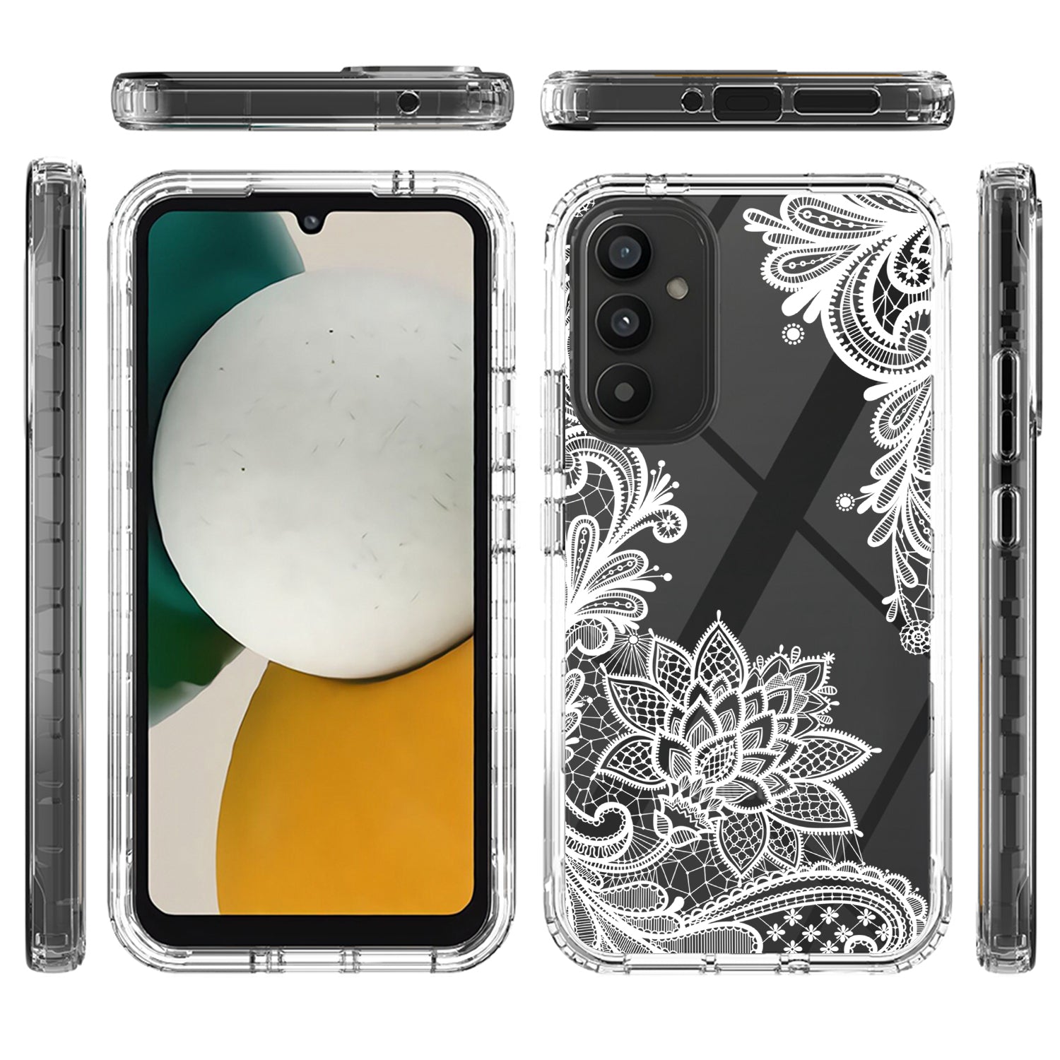 For Samsung Galaxy A34 5G PC Frame TPU Transparent Phone Case Pattern Printing Anti-scratch Cover For Samsung Galaxy A34 5G PC Frame TPU Transparent Phone Case Pattern Printing Anti-scratch Cover